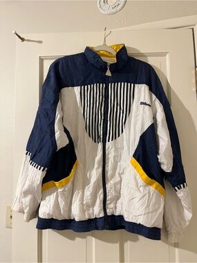 Vintage Wilson Windbreaker Jacket Men’s XL 80s 90s Track Yellow Blue White